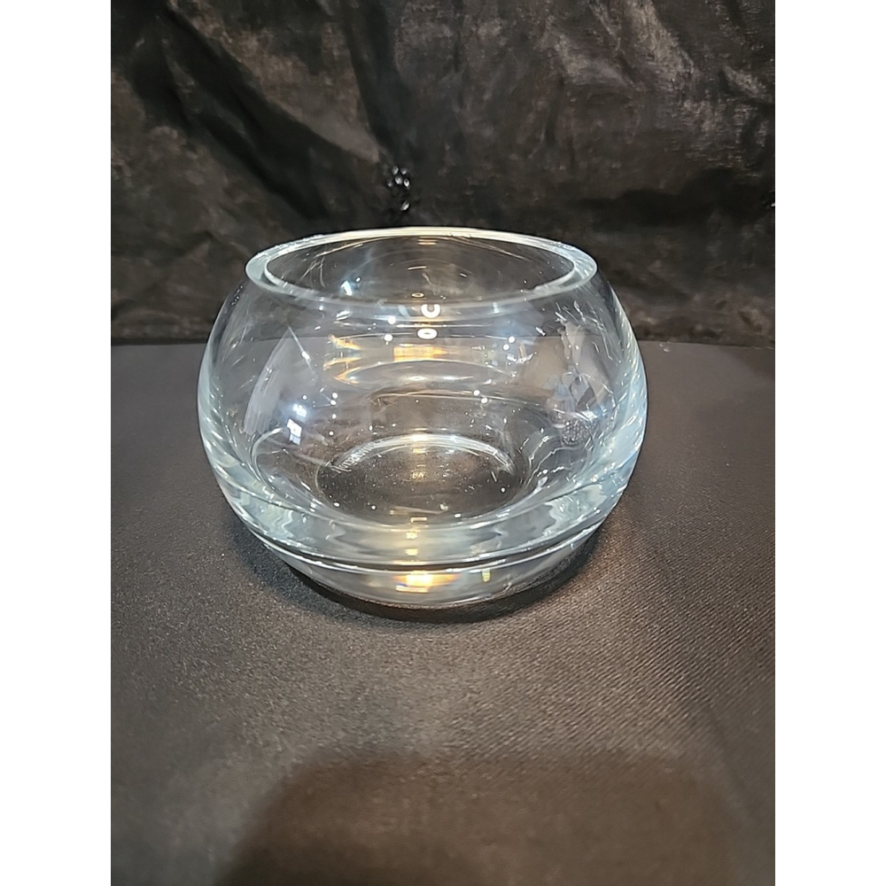 Ravenscroft Round Sphere Clear Crystal Glass Vase Bowl